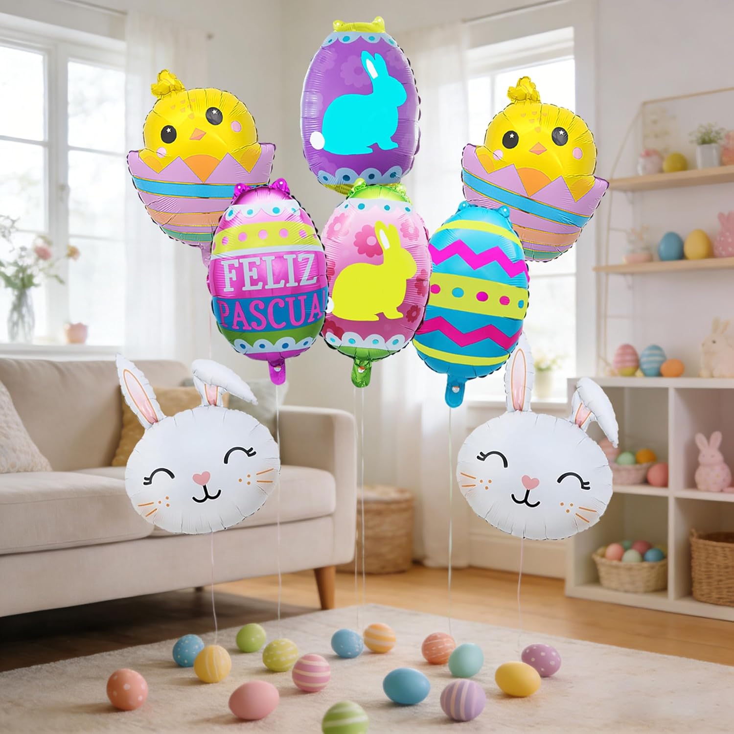 Easter Balloons Cute Bunny Balloons Easters Egg Balloons for Easter Party Decorations Supplies