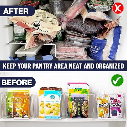 Miniatura 7 de Contenedores de almacenamiento de plástico transparente con tapas, perfectos para organización de cocina o organización y almacenamiento de