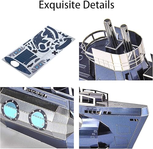 Miniatura 4 de Microworld Rompecabezas de metal 3D kits de construcción de modelos de submarinos rompecabezas 3D para adultos rompecabezas de bricolaje juguetes de