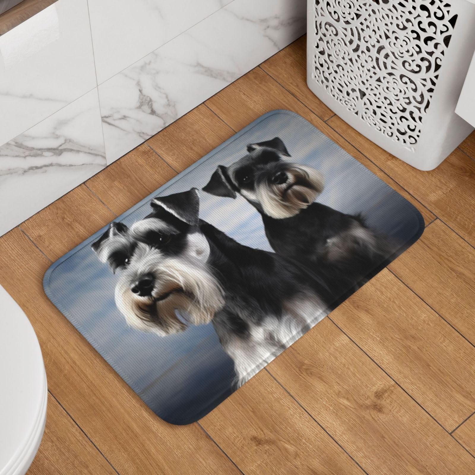 Felpudo para La Entrada Perro Schnauzer Animal Felpudo Exterior Modernas Absorbente Tapete Mascotas, para Puerta, Terraza, Jardín, 40x60cm