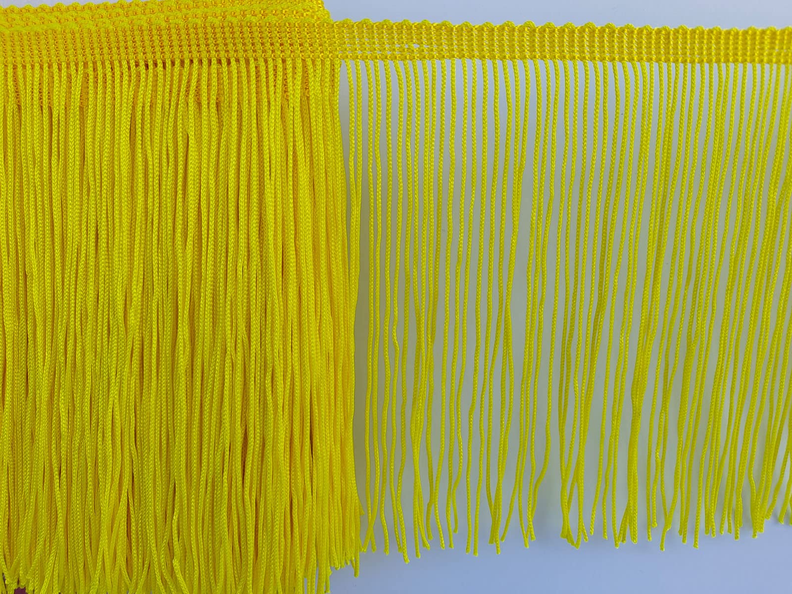 Chainette - Borde de flecos de 6 pulgadas, 10 yardas para costura, manualidades, decoración de bricolaje (928 amarillo neón)