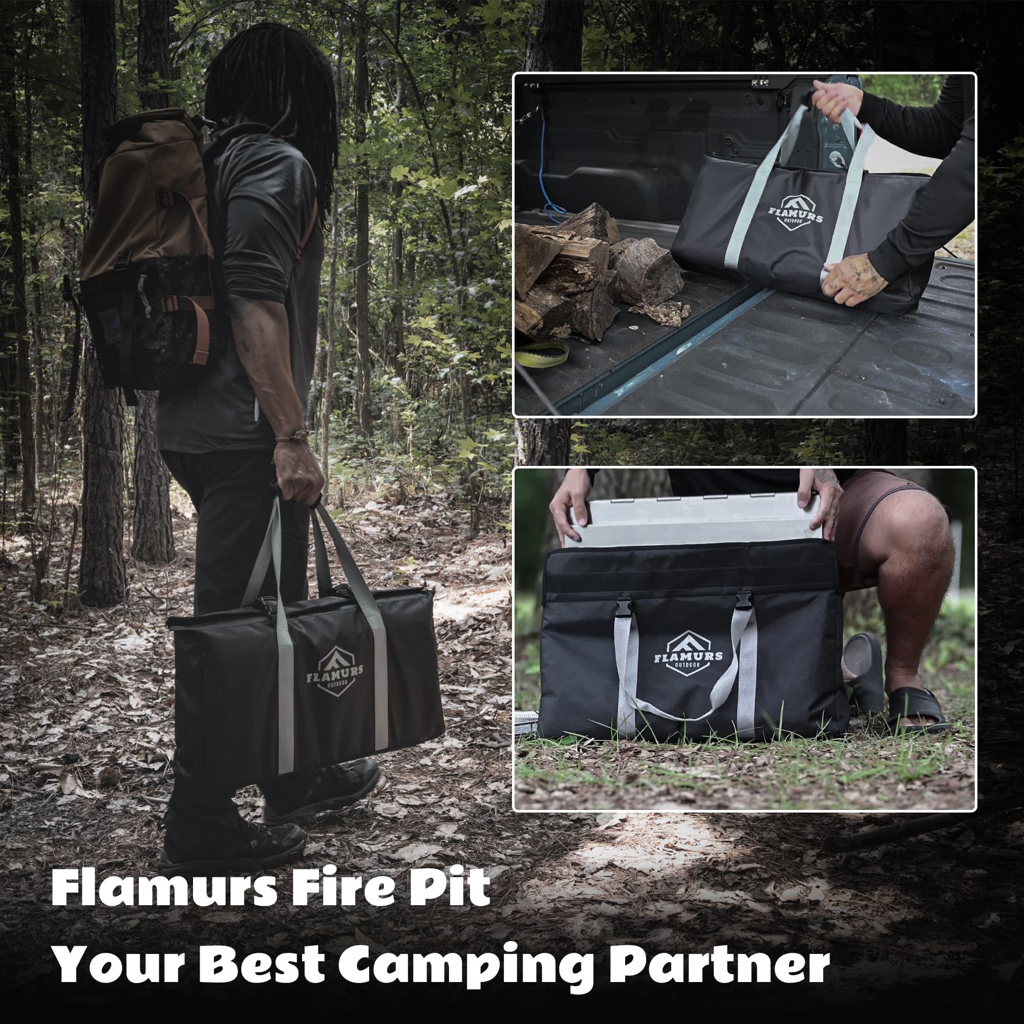 Braciere senza fumo per esterni, portatile e facile da montare, in acciaio inox, con griglia, cenere rimovibile e borsa per il trasporto, ideale per campeggio, cortile, giardino, picnic, barbecue