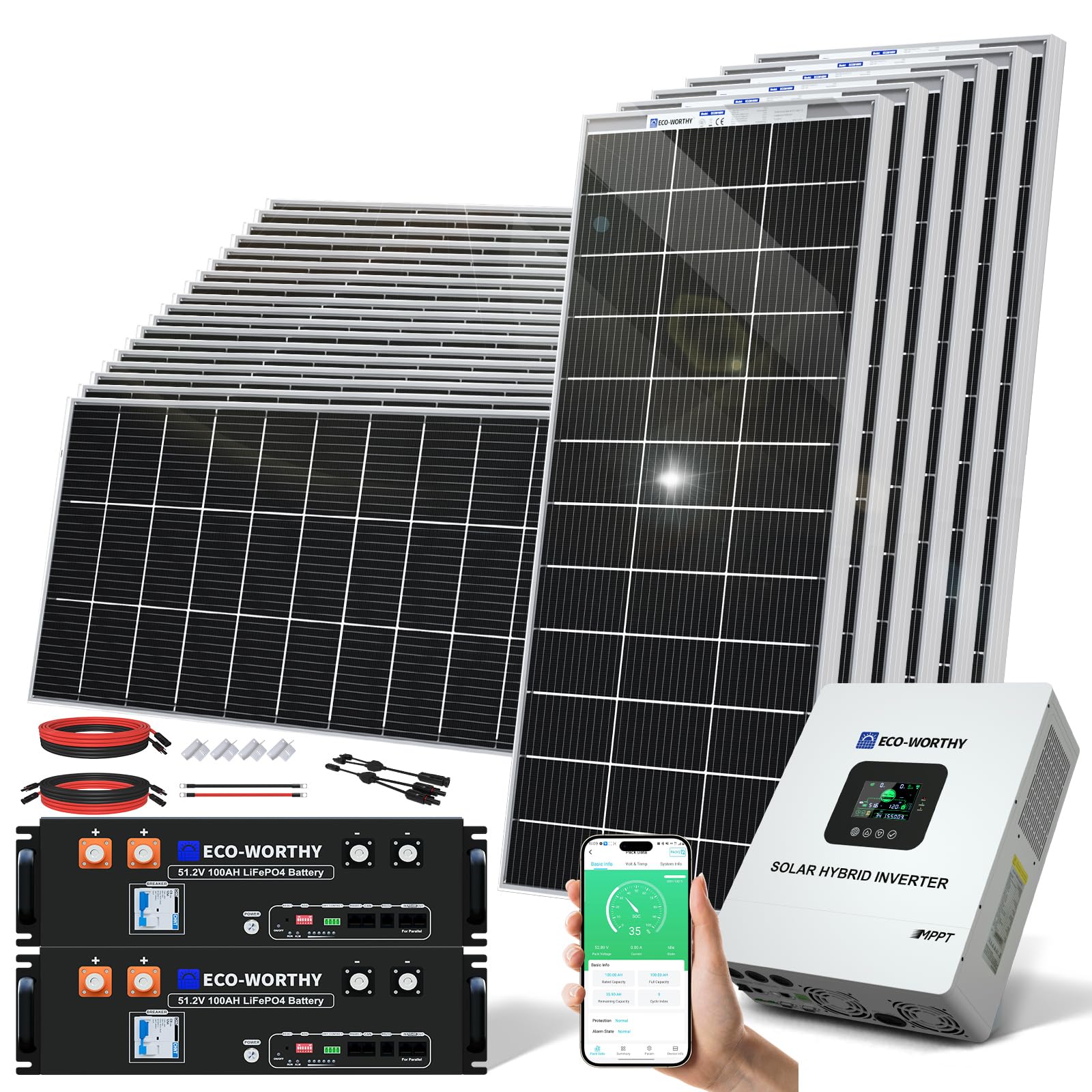 Eco Worthy Complete Off Grid Solar Kit 5000w 120v 48vdc | Desertcart ...