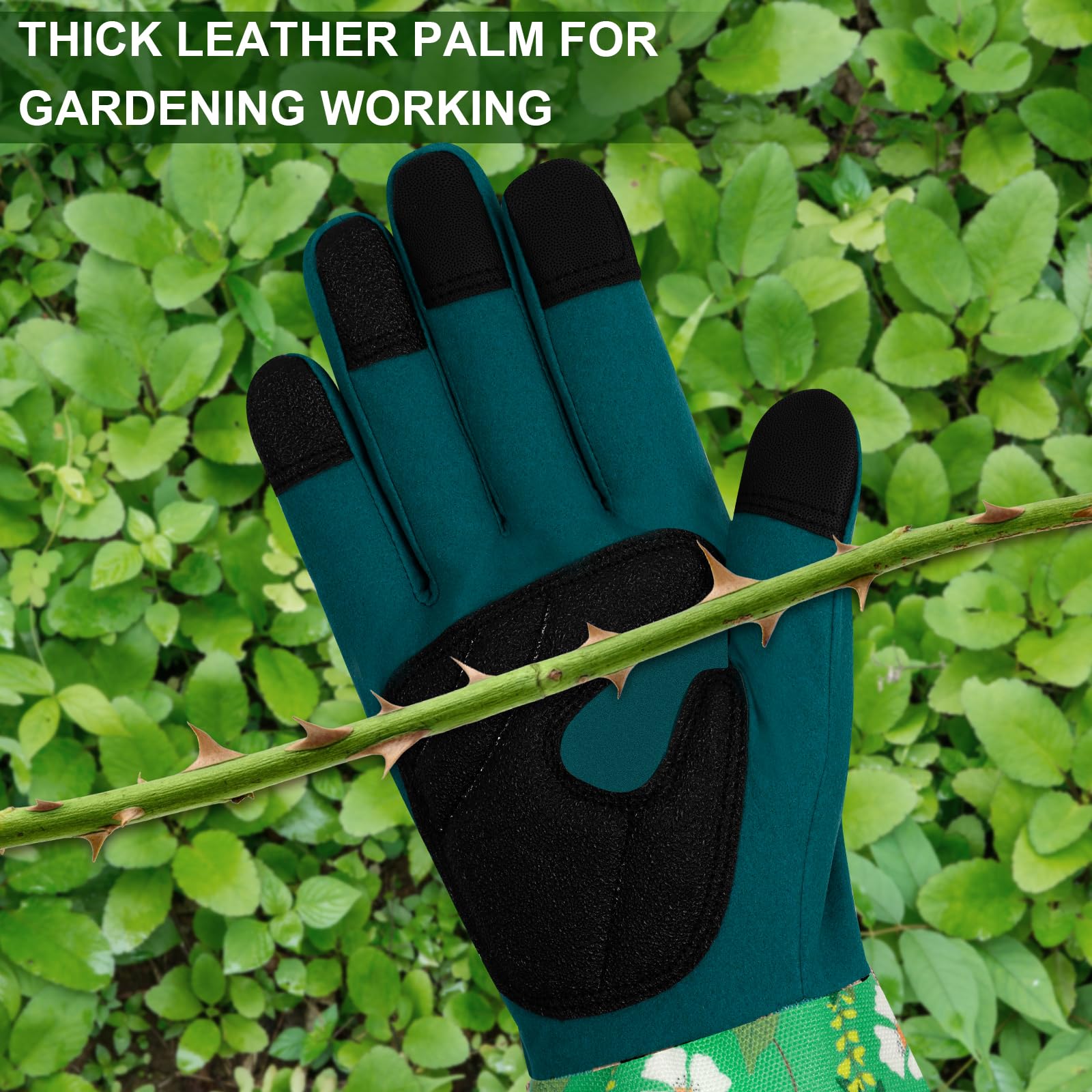 Guanti da Giardino in Pelle per Donne Guanti da Giardino Resistente Pin Touch Screen Guanti da Lavoro Regali M