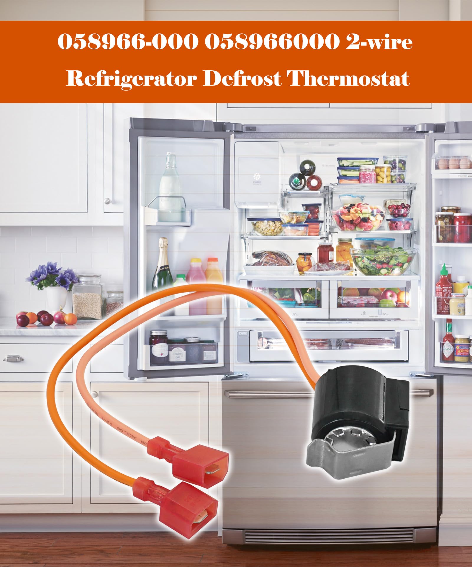 058966-000 Refrigerator Defrost Terminator Thermostat Replacement Part Fits For Some Viking Refrigerators/Freezers - Replaces AP6040103, PB910259, 10442407, V10442407 etc