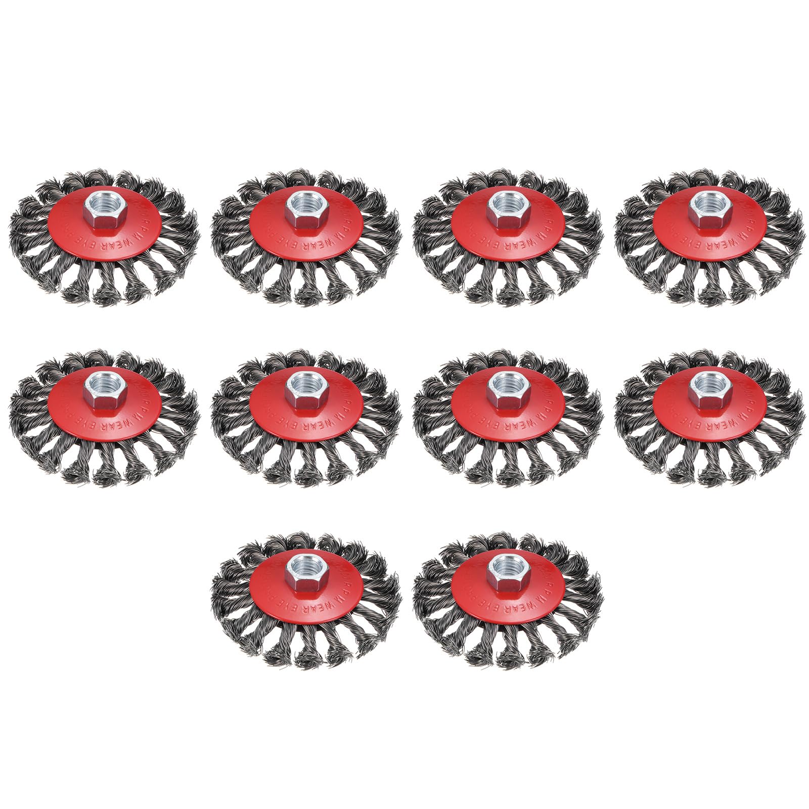 10 Pcs Brosse À Fil Tordu Et Noué 4 Pouces Acier Au Carbone