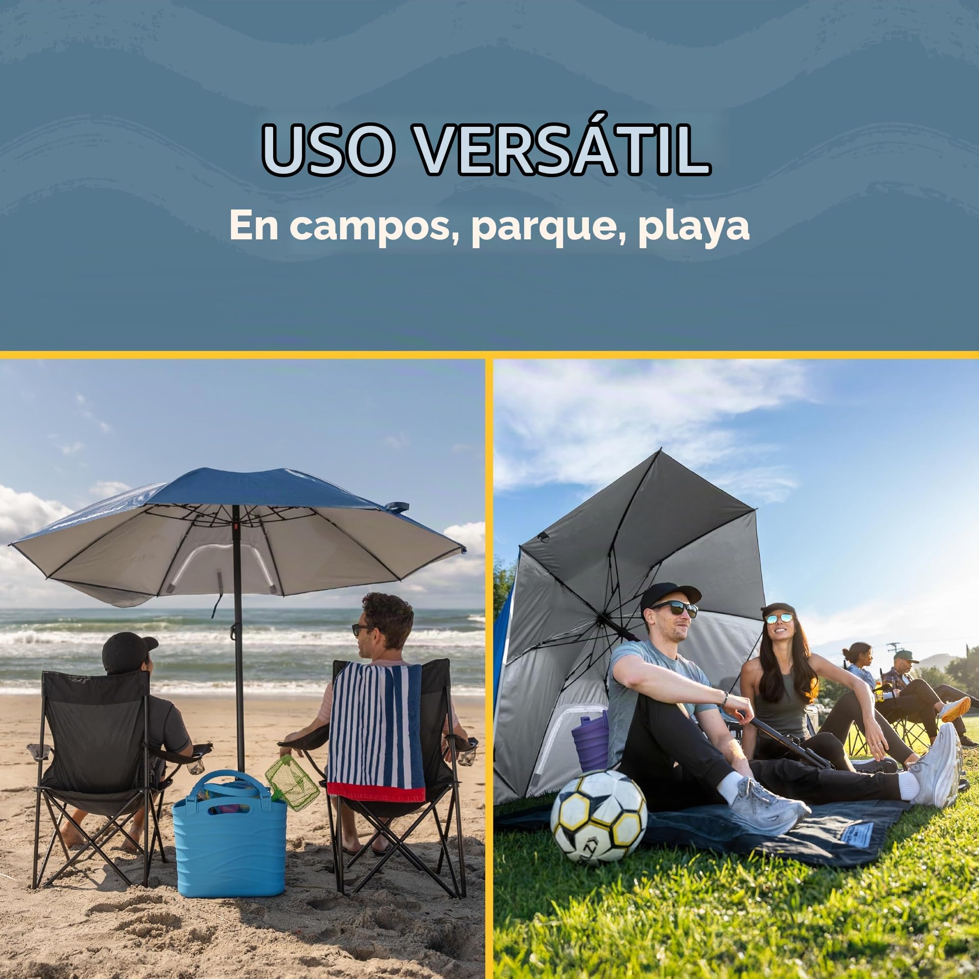Sport-Brella Fieldedge - Sombrilla de protección solar UPF 50+, toldo plegable de 6 pies con paneles laterales patentados, broca de barrena premium y bolsa de transporte para sombra al aire libre en