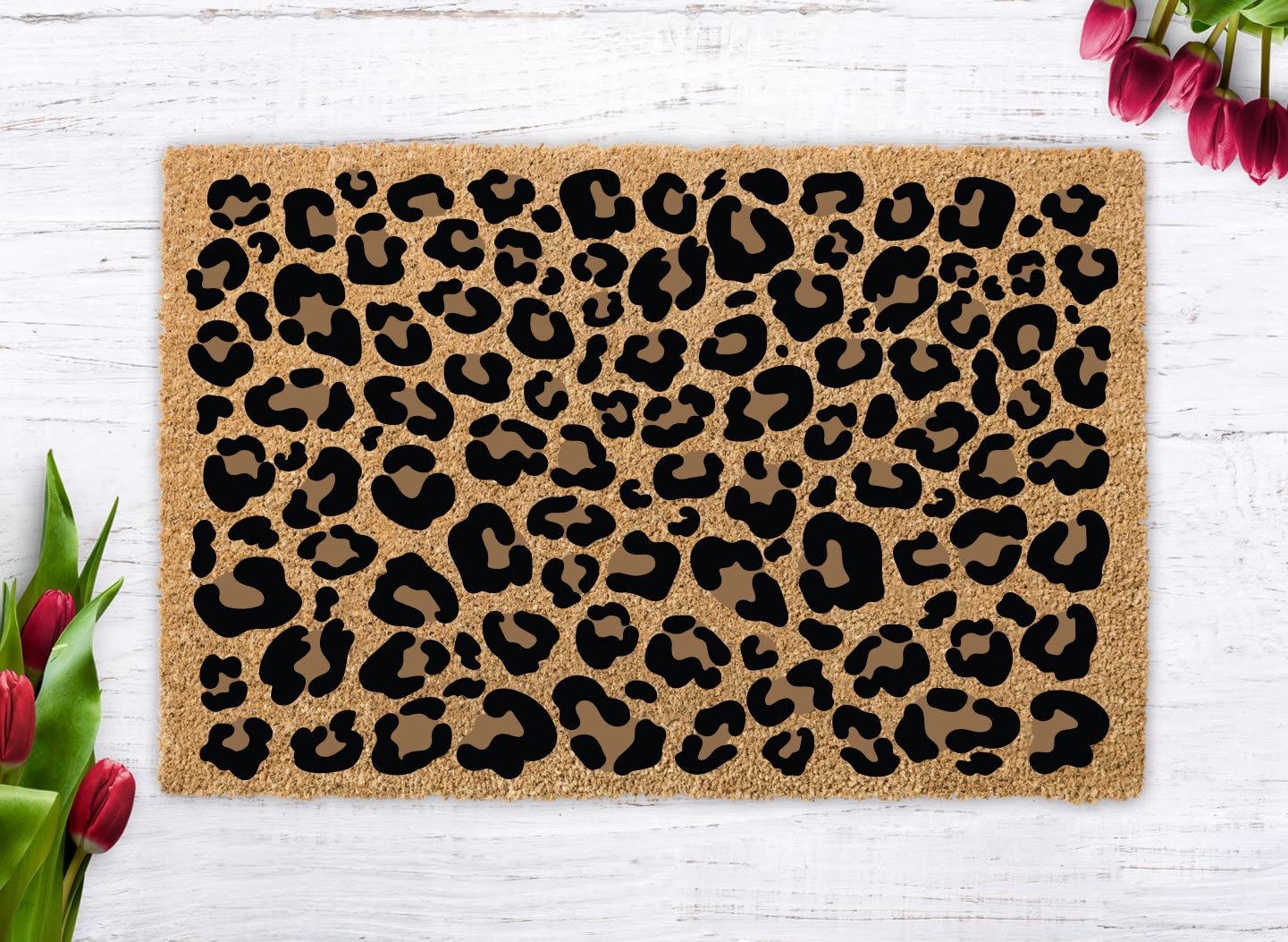 Ensound Leopard Doormat,Housewarming Gift,Elegant Welcome Mat,Leopard Pattern,Resist Dirt and Absorbent Entrance Mat 30x18 Inch