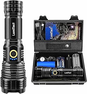 Lumitact Torches LED Super Bright, Rechargeable LED Torch 15000 Lumens XHP70.2, IP67 Waterproof Tactical Flashlight, Powerful Torch for Camping Hiking Emergency Gift