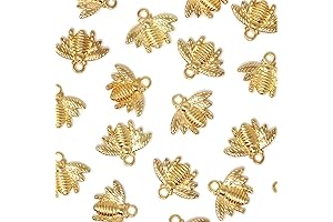 Honbay 50PCS Alloy Bee Honeybee Charm Pendants for Honey Jars