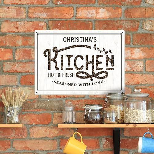 Miniatura 5 de Letrero personalizado para decoración de cocina, letrero personalizado de cocina y regalo, 10 x 14 pulgadas, ACM, resistente a la decoloración,