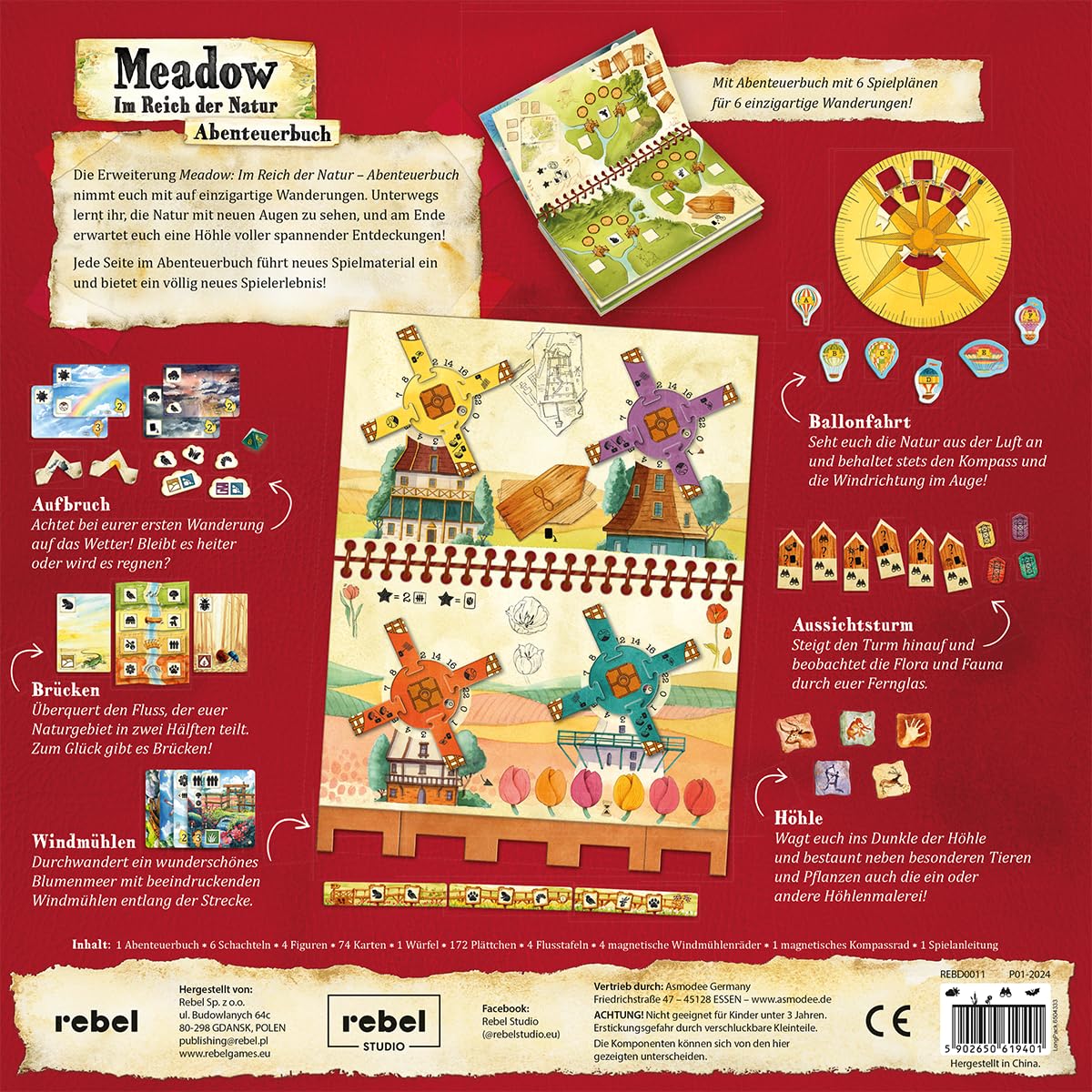 Rebel, Meadow: Nel Regno della Natura – Libro d'Avventura, Espansione, Gioco d'Intenditori, Gioco da tavolo, 1-4 giocatori, Dai 10+ anni, 60-90 minuti, Tedesco