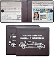 Vista 1 de Kewucn Soporte para registro y seguro de automóvil, paquete de 2 organizadores de documentos esenciales de primera calidad, accesorios universales