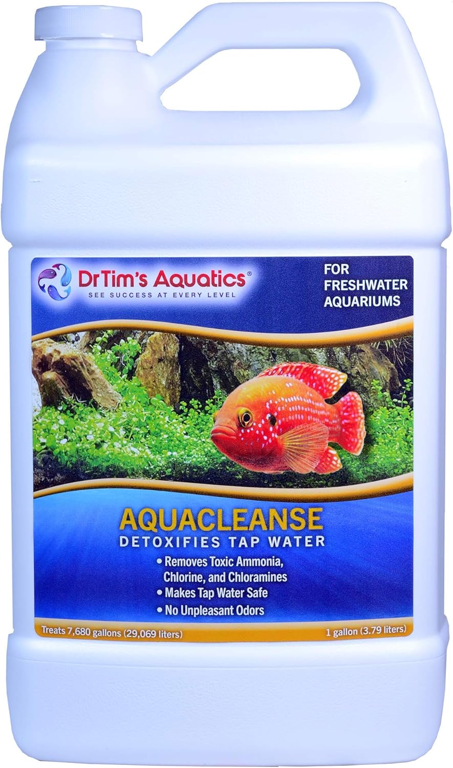 DrTim’s Aquatics AquaCleanse for Freshwater Aquariums – 128 oz – Tap Water Conditioner – Prepares Water for Fish Tanks, Supports Visual Clarity & Stable, Balanced Parameters