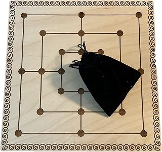 Agape Christian Art Nine Men's Morris | Ancient Roman Board Game | Wood & Acrylic, 10.5 x 10.5 inches