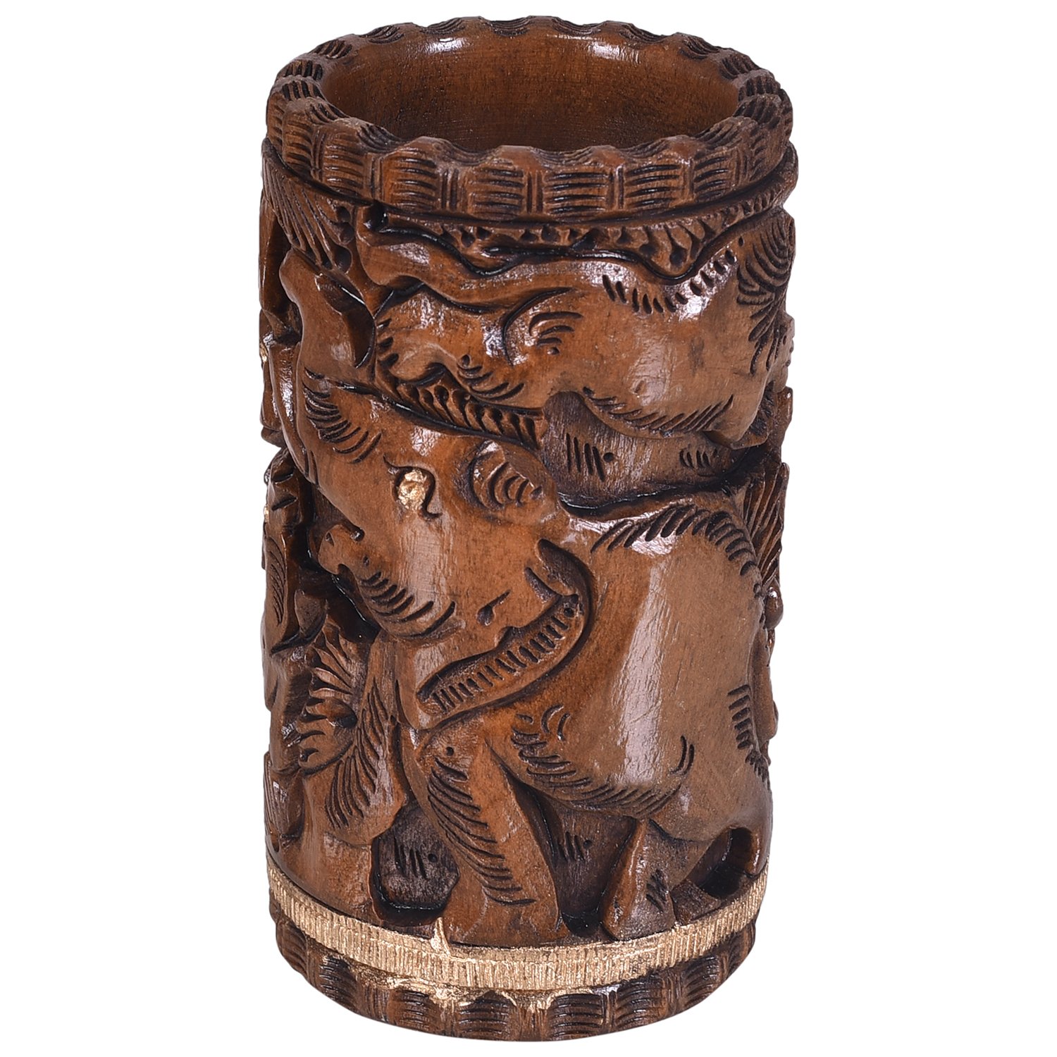 Craft Trade Hand Carved Wood Pen Holder for Desk Organizer for Home School Office Pencil Cup Pot Storage Box Suitable for Stationery - Image 4