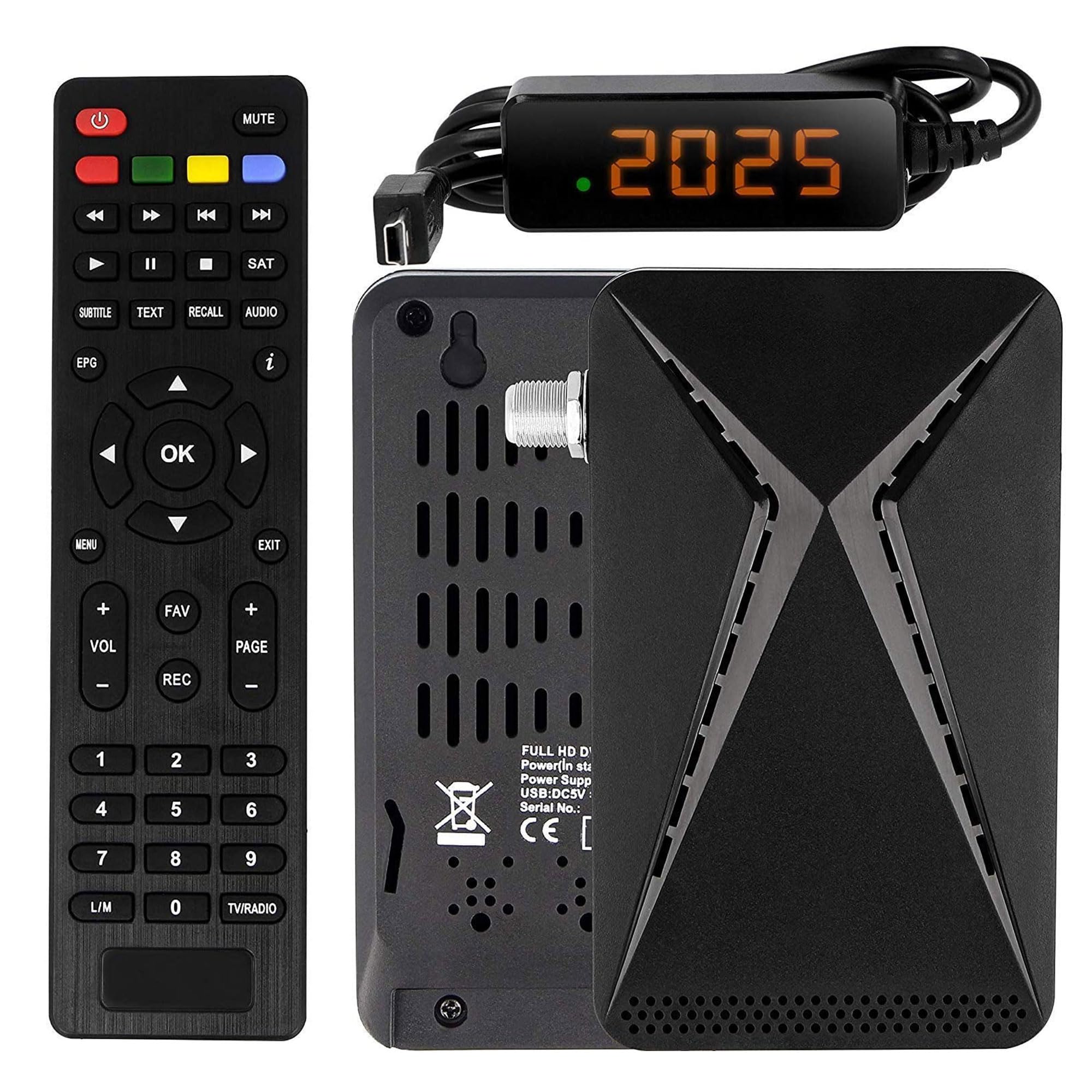 LEYF Sagaf Sud - 0507 Mini Satelite Receptor - DVB - S2 - Full HD 1080p Receptor De Satélite Digital - Decodificador Receptor Satelite (HDTV, Scart, USB) Sólo Para Canales Alemanes
