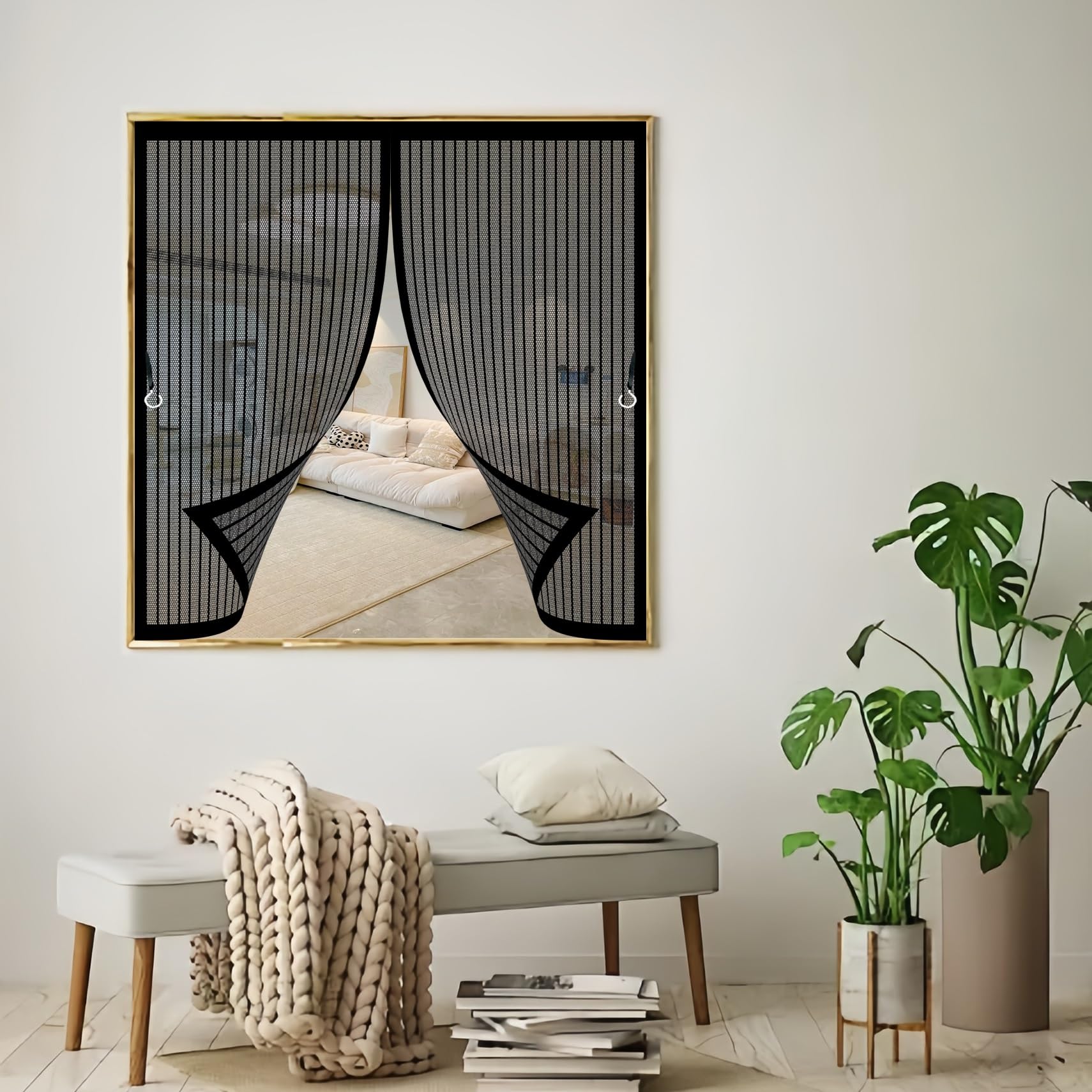 Moustiquaire porte de balcon 124x100 cm pour des soirées d'été sereines