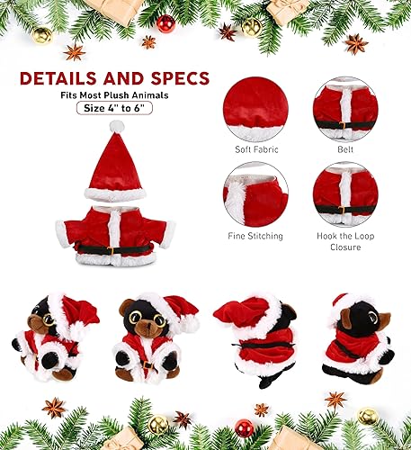 Miniatura 2 de DolliBu Juego de disfraz de peluche de Papá Noel para oso de peluche, traje de Papá Noel para animales de peluche de Navidad, bonito juego de traje
