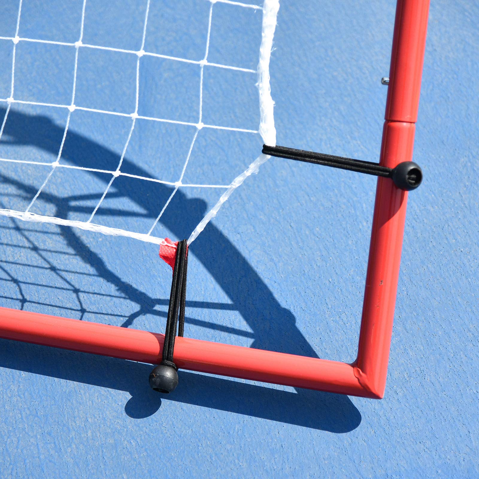 HOMCOM Filet de Rebond de Football, Rebondisseur, pour Entraînement, Angle Réglables, Accessoires de Fixation Fournies, 175L x 115H x 77P cm, Rouge, Blanc