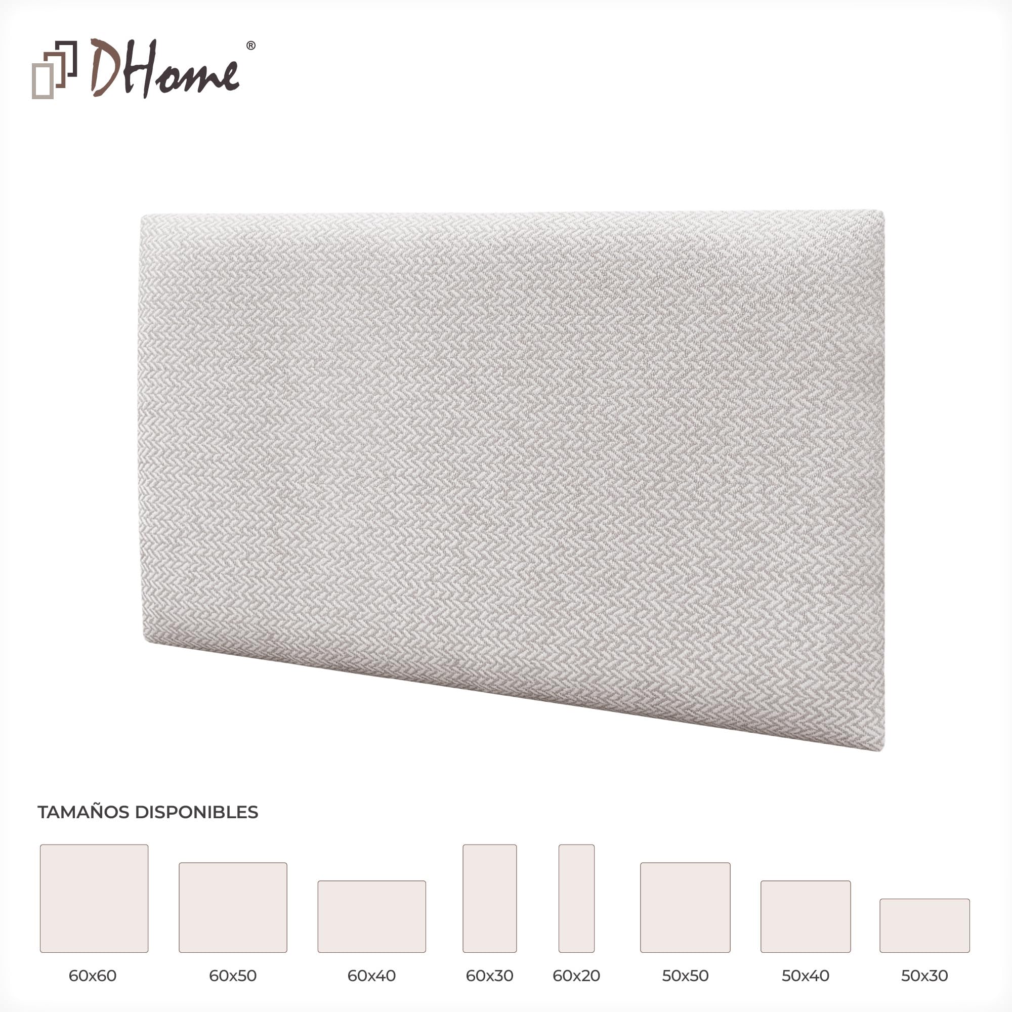 DHOME Juego de 1 Panel Tapizado Exclusivo Pack Serie Luxury Edition Autoadhesivos para Pared Acústicos Absorbentes Protección Impactos Cabeceros Decoración Hogar (Espigas Beige, 60x40cm, x1)