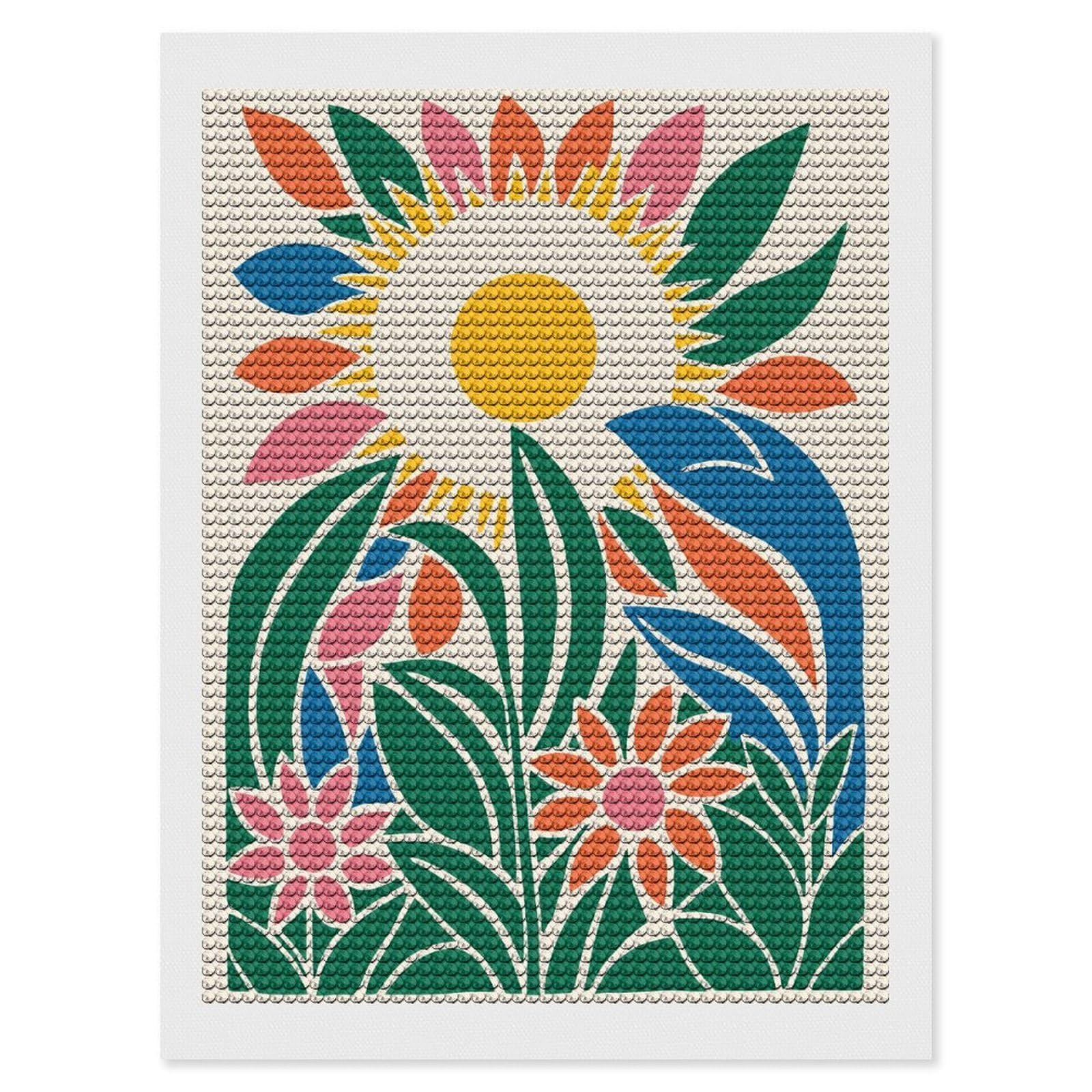 Junmoney Iowa Sunshine Diamond Art Kit 12"x16", Modern Decor, Farmhouse Decor, Home Wall Art, Festive Craft Gift, Handmade Wall Decor