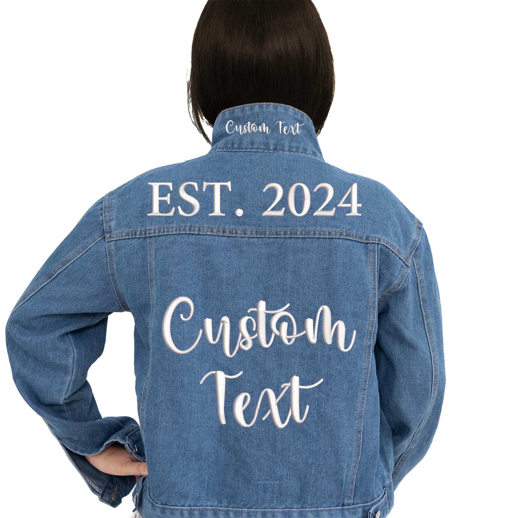 GiveSmilesEmbroidered Denim Jacket - Custom Design Your Own for Him or Her, Christmas