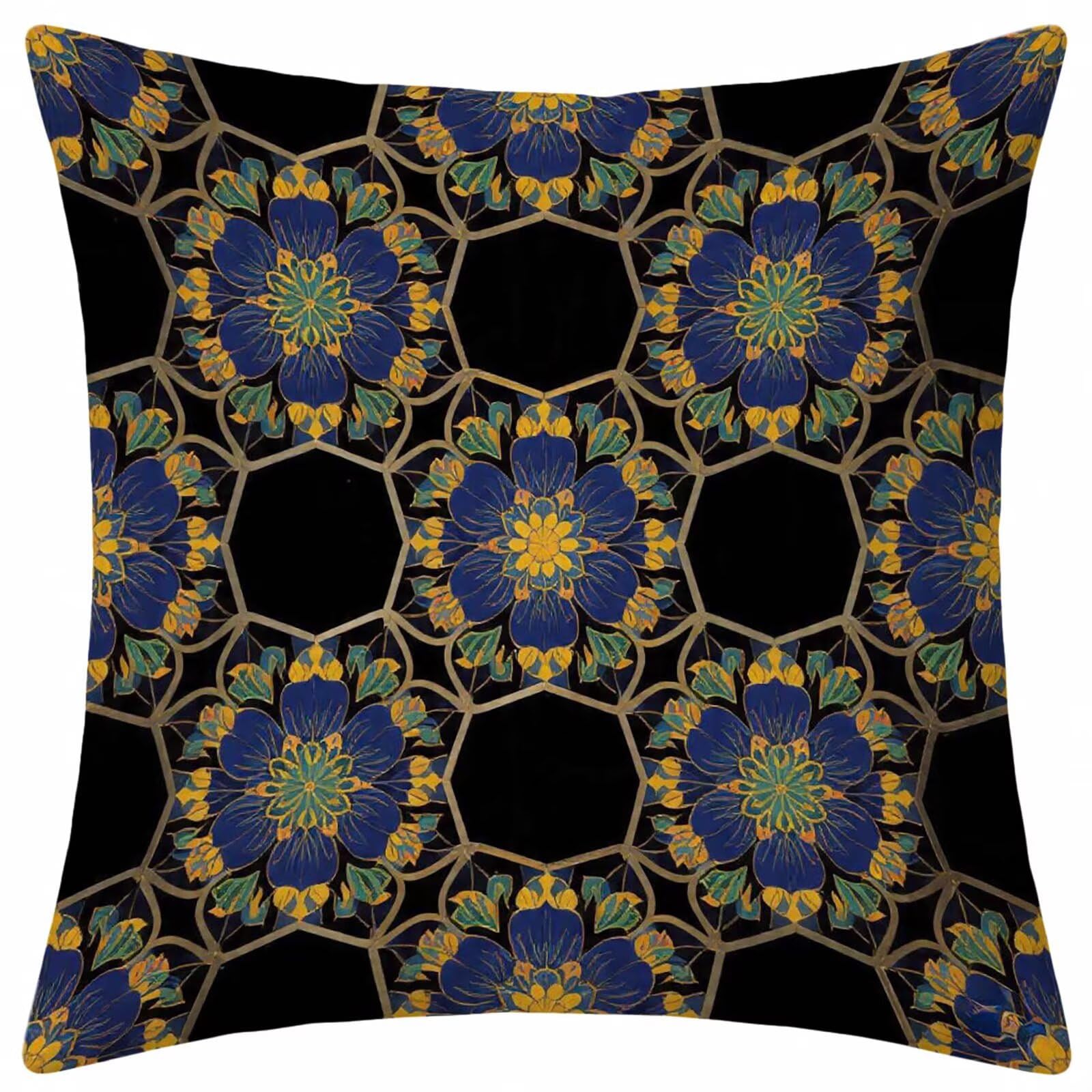 Housse coussin 55x55 noir en velours de qualité avec zip invisible