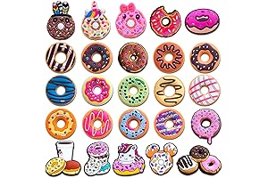 25Pcs Donuts Charms for Clog Shoes Decoration