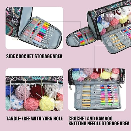 Miniatura 2 de Bolsa de almacenamiento de hilo grande con agujero de hilo, bolsa de hilo de ganchillo, organizador de almacenamiento de hilo, bolsa de punto con
