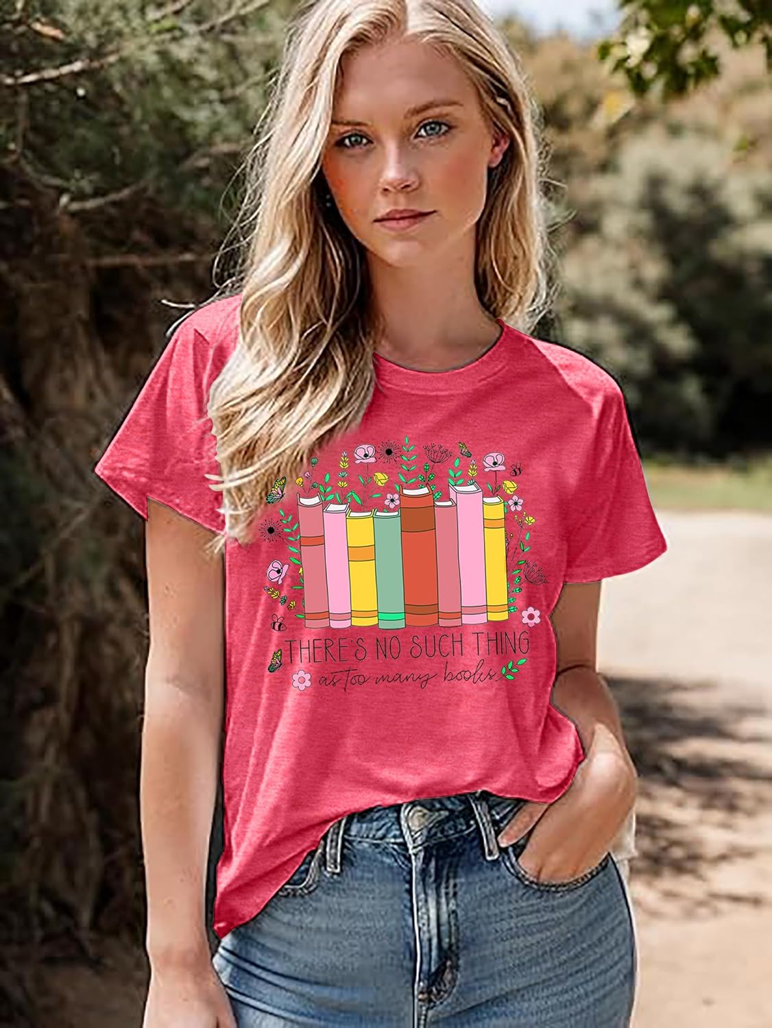 Womens Book Shirts Bookworms T-Shirt Librarian Book Lover Shirt Funny Reading Teacher Tee Floral Bookish Shirts - Image 2