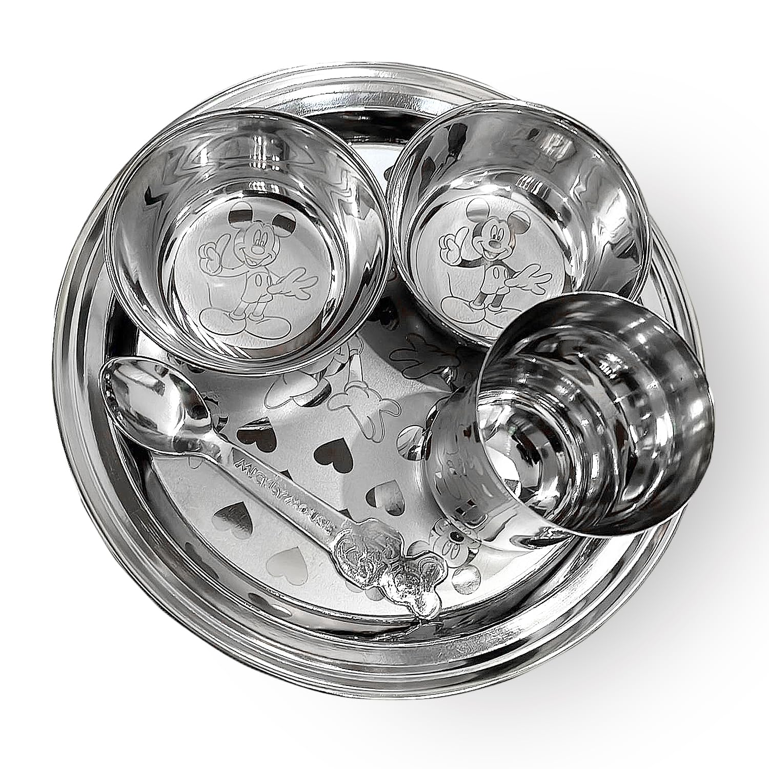 KC Stainless Steel Baby Dinner Set with Plate, Bowl, Glass and Spoon Set of 5-picture-36
