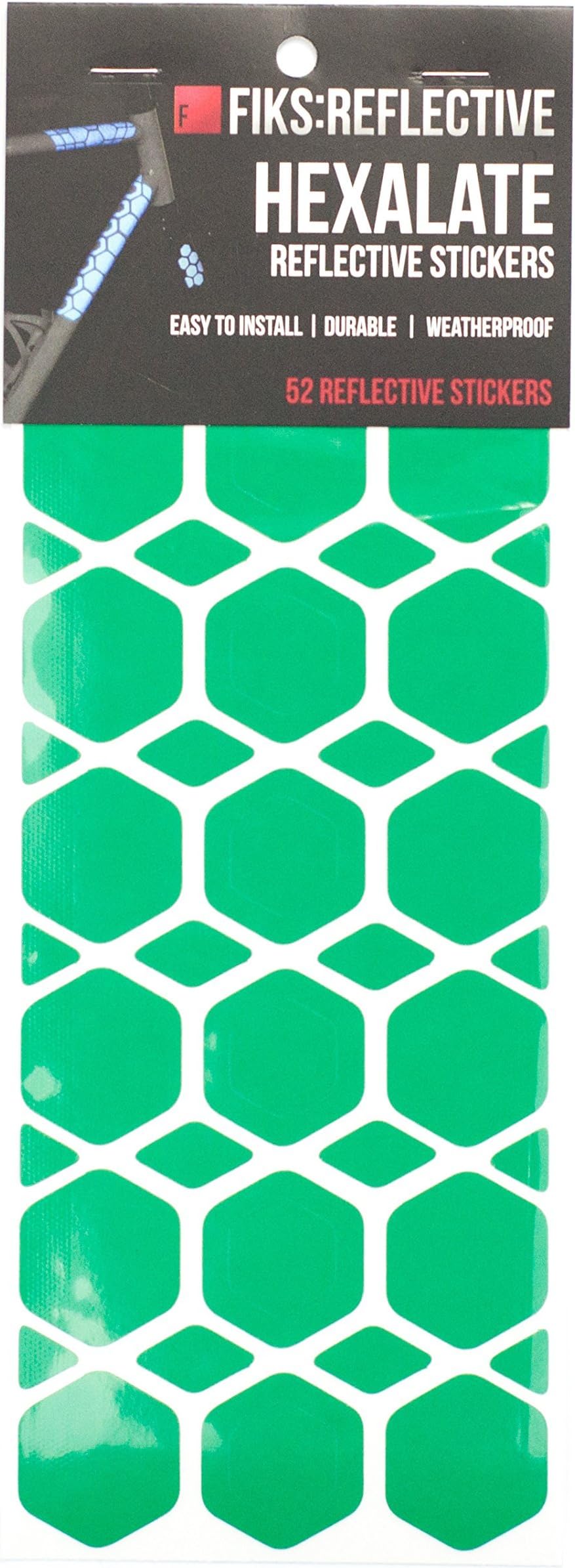 Fiks Hexalate Reflective Long Lasting Frame Stroller Sticker for Helmets, Bicycles, Strollers, Wheelchairs and More