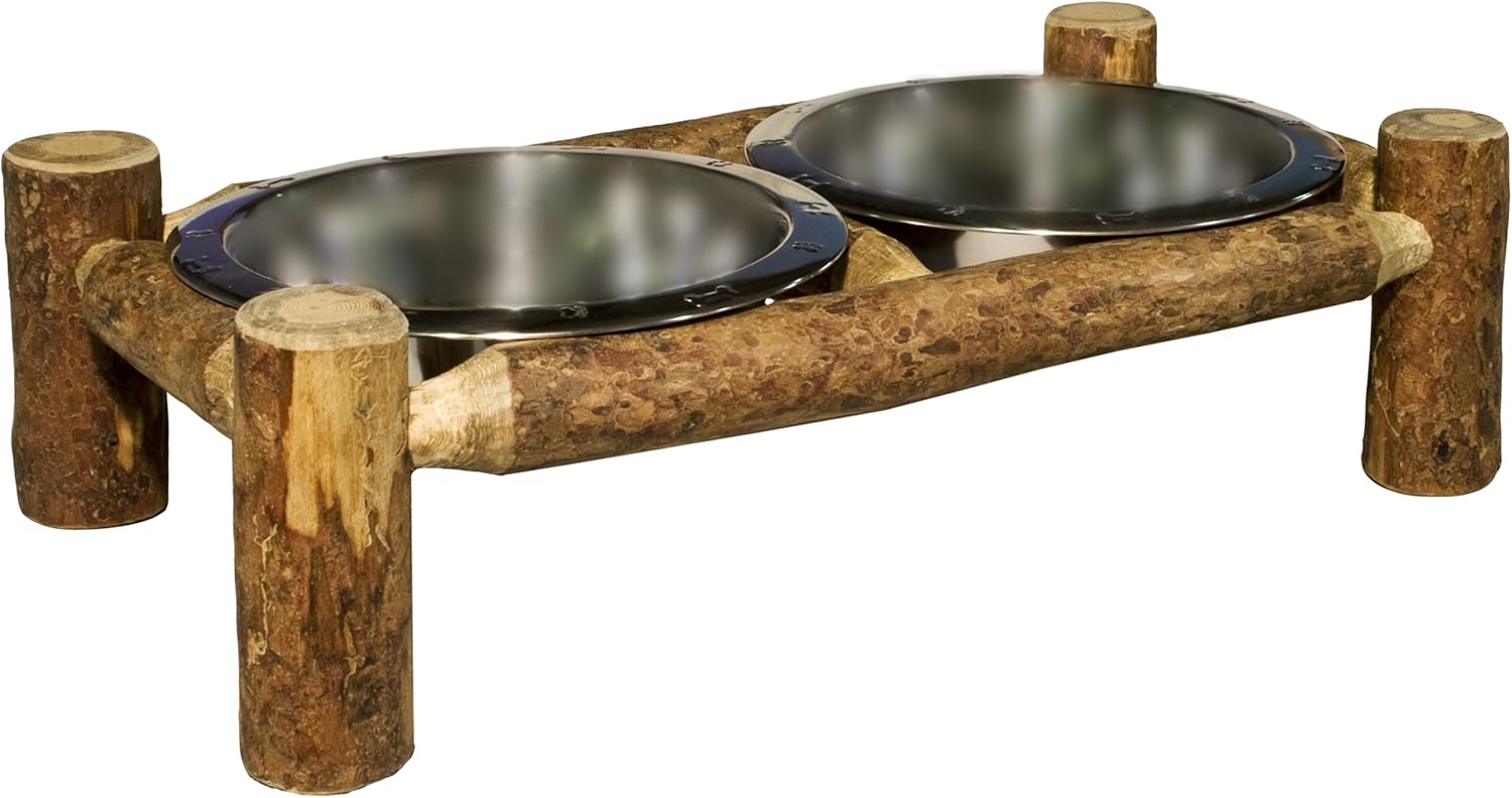 Montana Woodworks MWGCDF Glacier Country Collection Pet Feeder, Large