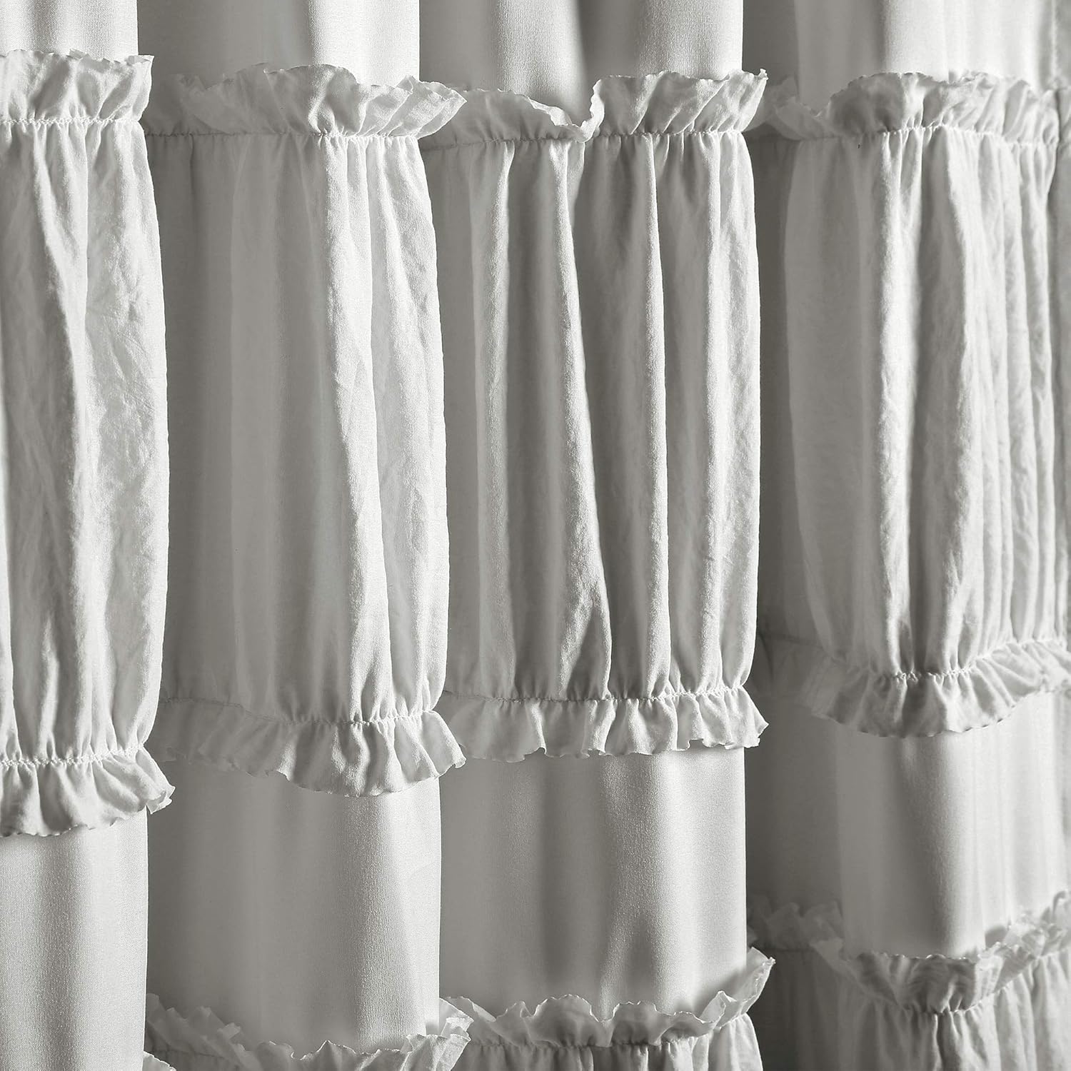 Lush Decor Nova Ruffle Window Curtain Panel Pair, 42"W x 95"L, Gray