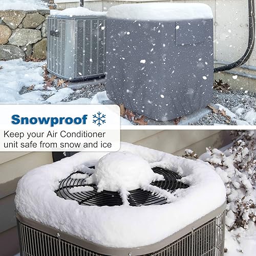 Miniatura 6 de AKEfit Air Conditioner Cover for Outside, Heavy Duty Waterproof AC Defender with Durable Oxford Fabric, Veranda AC Protector (Grey, 24" Wx24 Dx30 H)