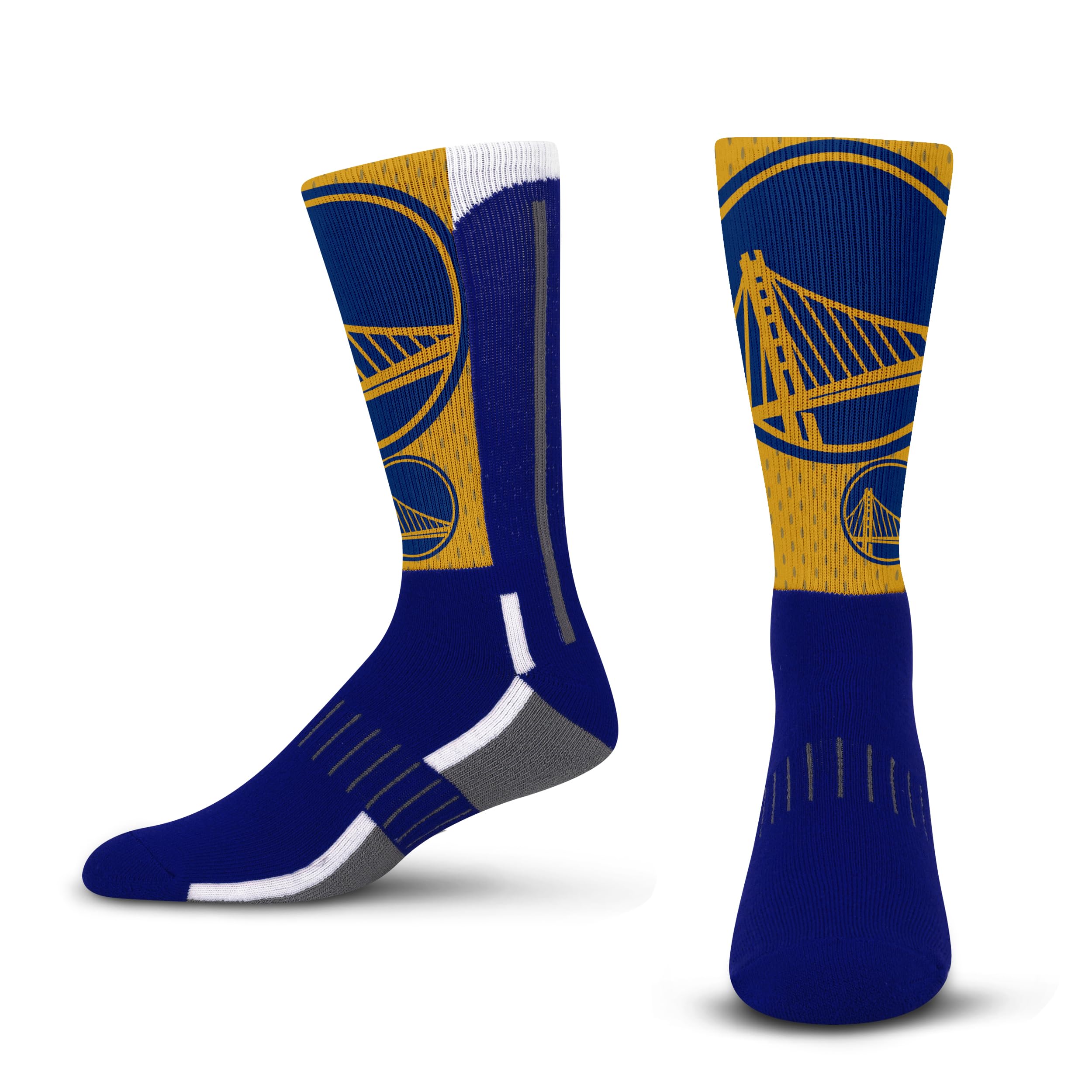 For Bare Feet Men's NBA Logo Zoom Mesh Secondary Color Crew Sock, Team, L