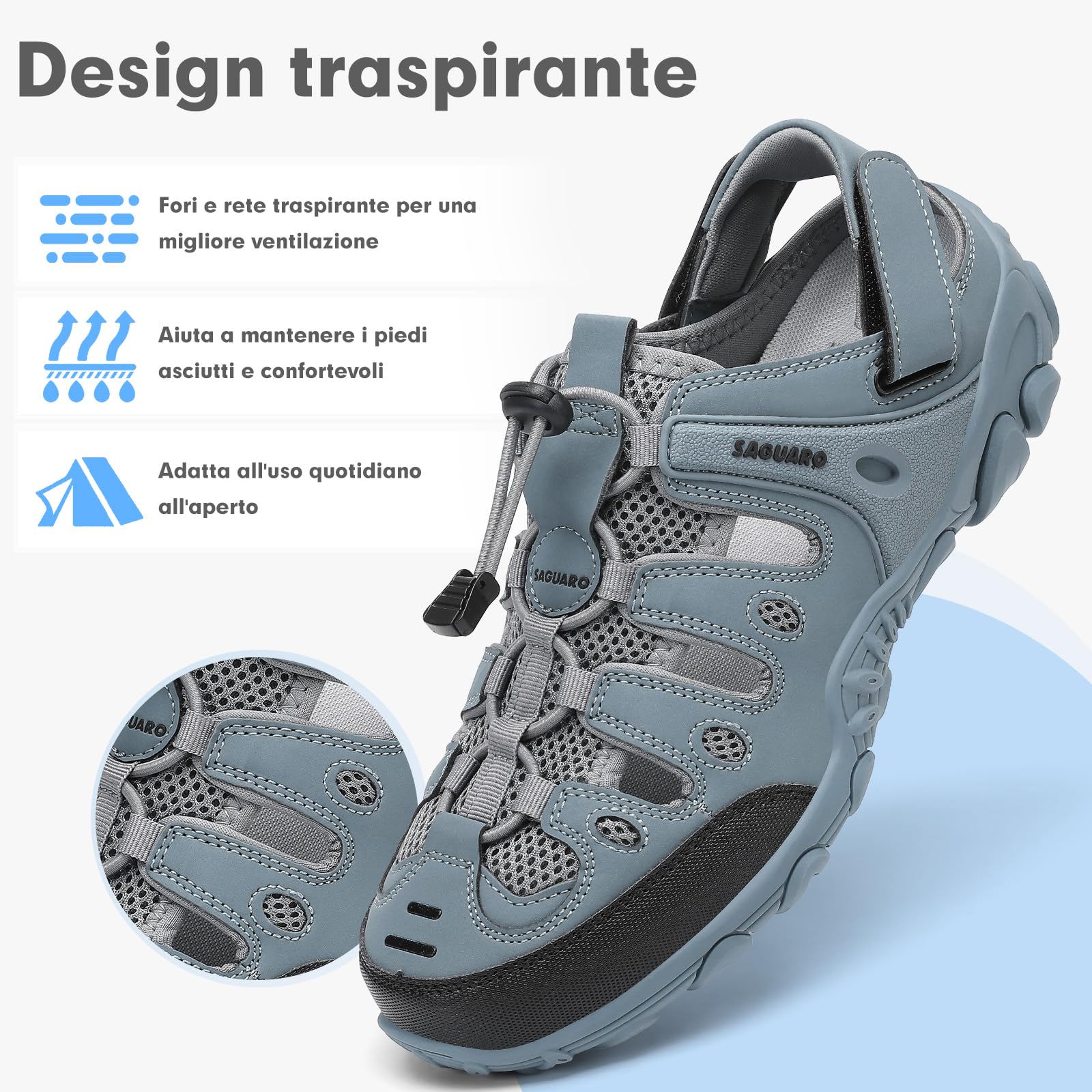 SAGUARO Uomo Donna Sandali da Trekking Estate Sandali Sportivi 36-46 EU