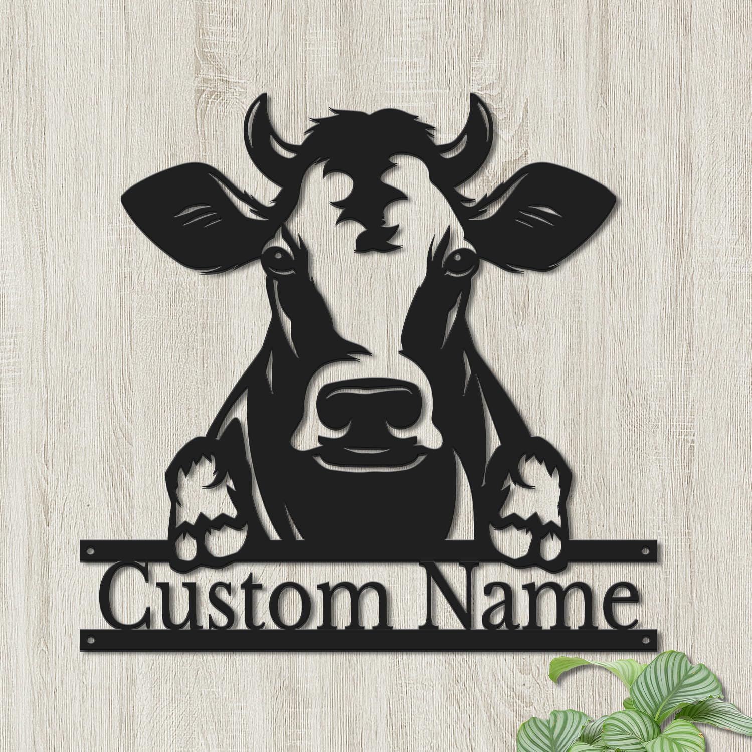Houdoum Style-5 Custom Cow Metal Sign,Cow Wall Art,Cow Decor,Cow Farm Sign,Personalized Cow Farmhouse Decor,Farmer Name Sign,Farmer Gift,Cow Lover Gifts (Style-5)