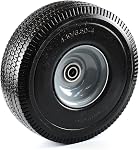 RK Heavy Duty Solid Rubber Flat Free Tubeless Hand Truck/Utility Tire Wheels, 4.10/3.50-4" Tire, 2-1/4" Offset Hub, 5/8" Ball Bearing