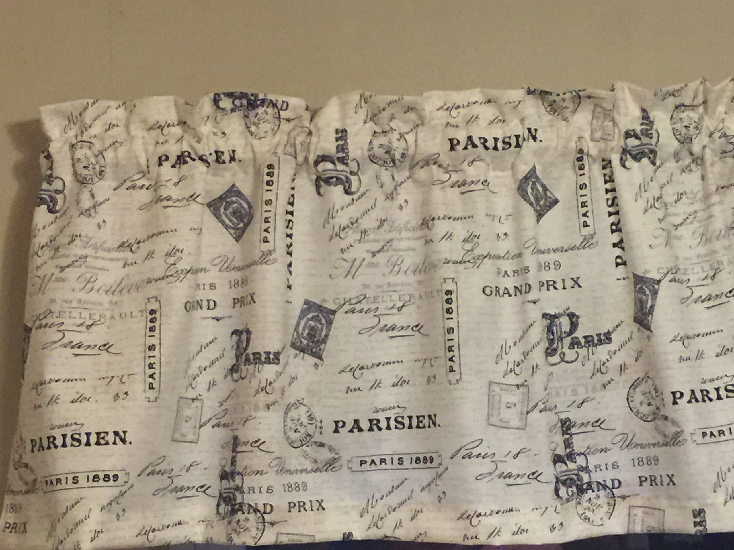 French Paris Tan Bathroom Bedroom Window Treatment Topper Valance Decor