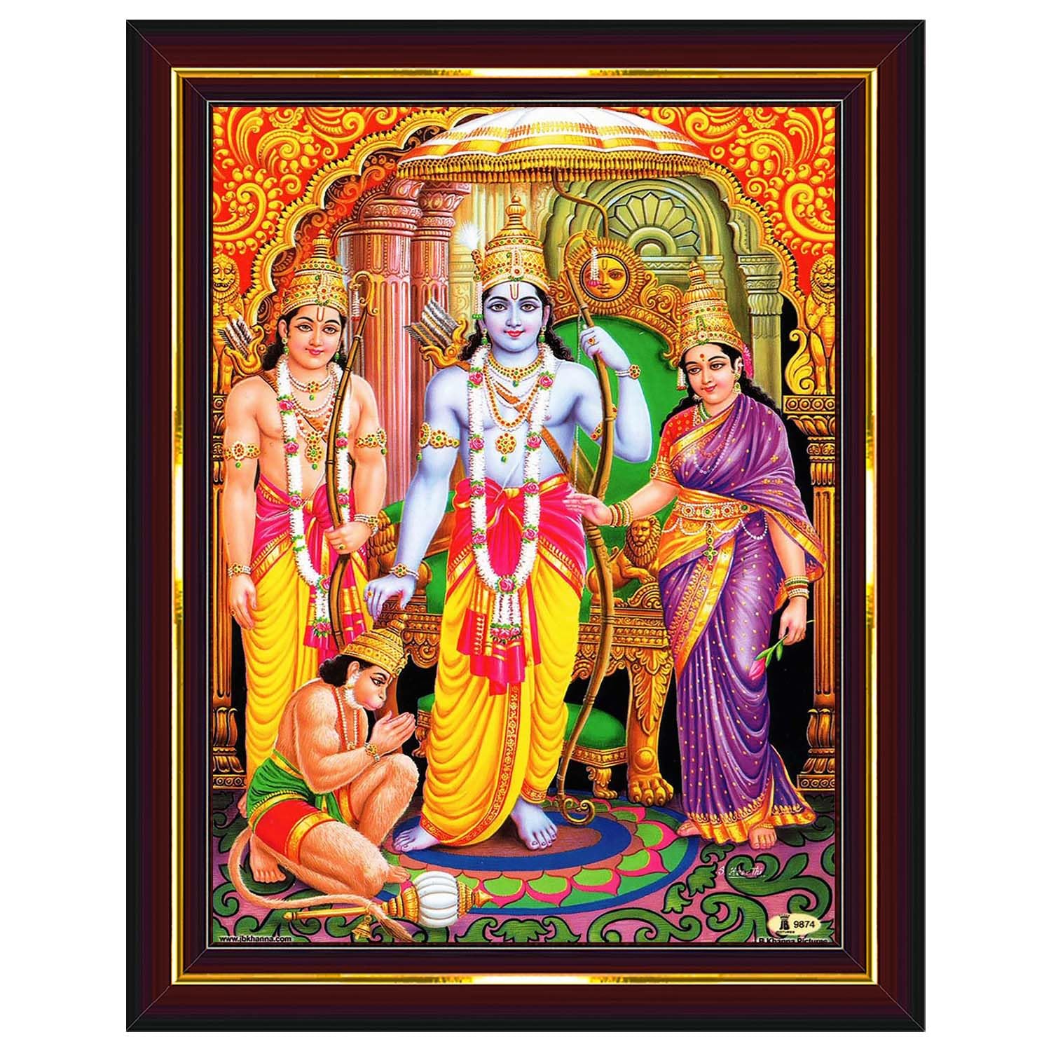 Décoration murale Ram Darbar tableau encadré bois B740S - 8