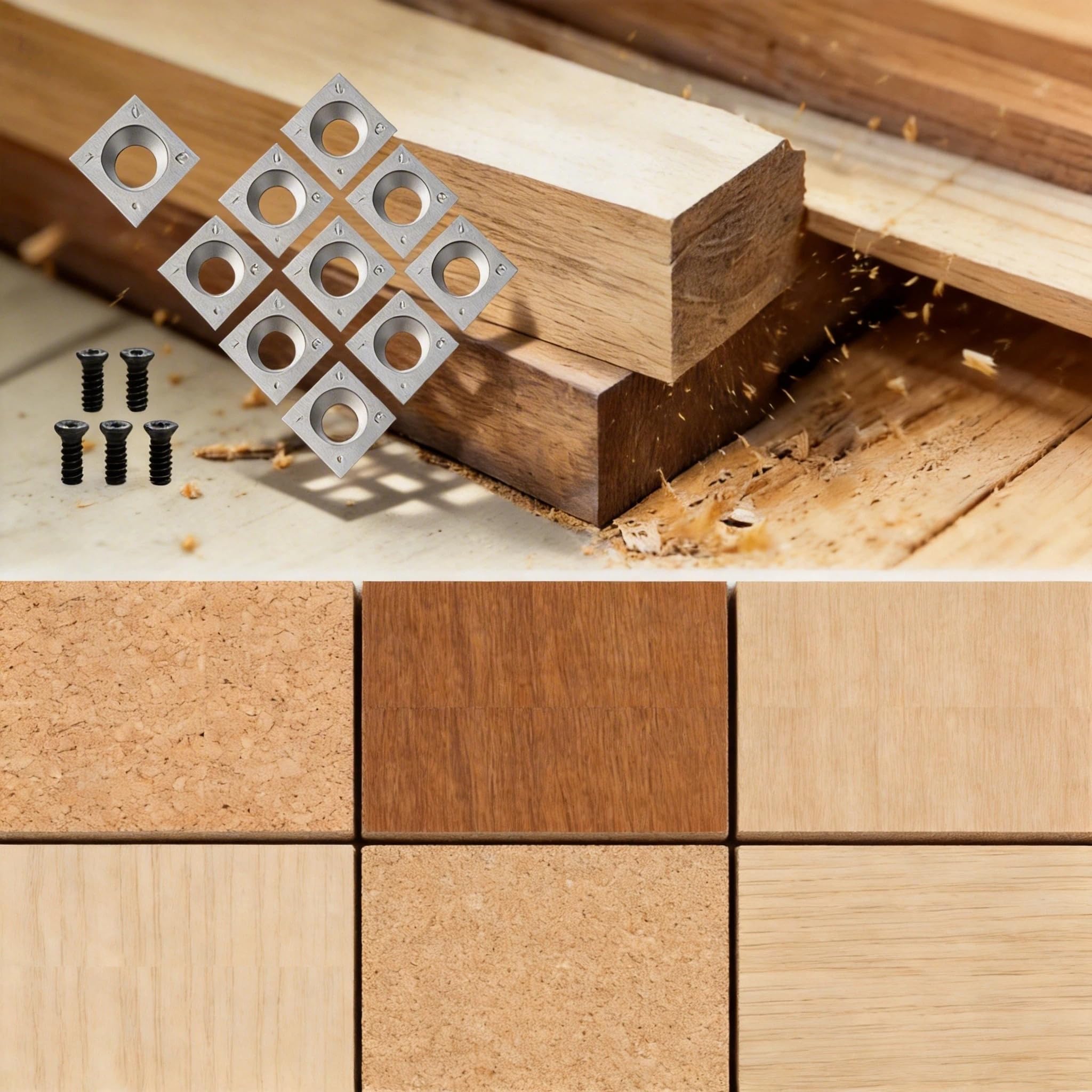Wendeschneidplatten 10er Set, VHM Hartmetall 30° – 14×14×2 mm, passend für METABO LF724S Lackfräse, Holzbearbeitung