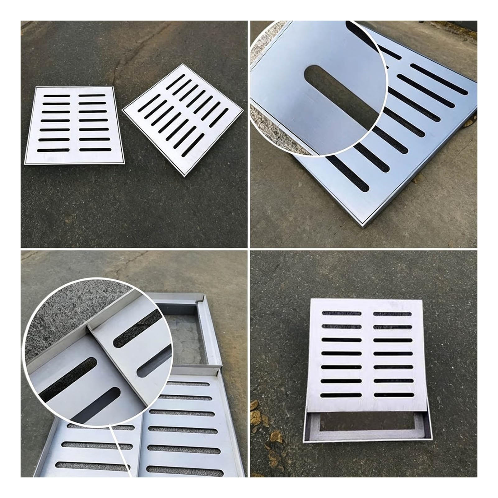 Tapa Desagüe Acero Inoxidable Exteriores Canaleta Desagüe para Zanjas