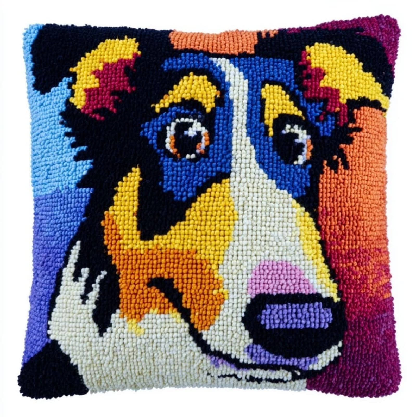 AxiangziK Latch Hook Kit for Adults 43x43cm,Collie Shepherd Dog