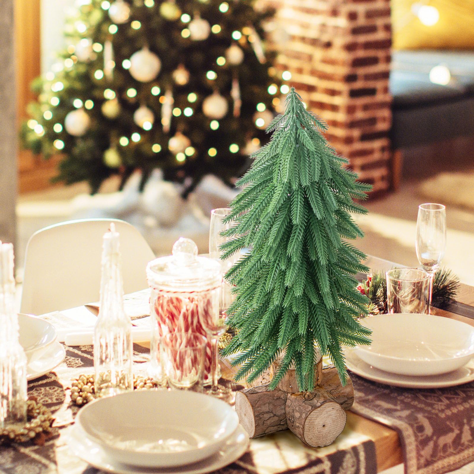GOPLUS Mini-kerstboom, kleine kunstkerstboom met cementstandaard, kerstdecoratie van pvc, voor thuis, kantoor, groen (90 cm, klassiek