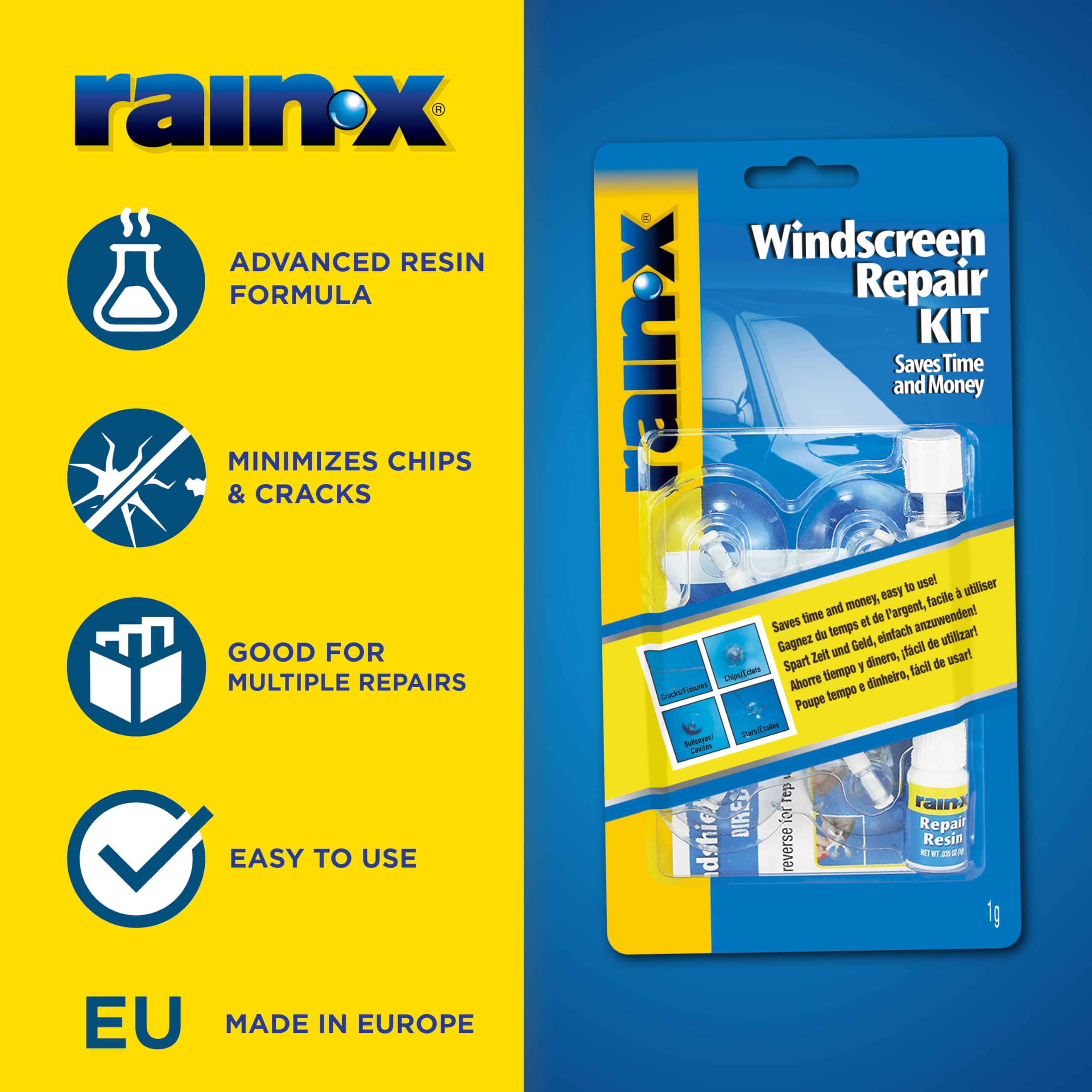 Rain-X Windscreen Repair Kit - Quick & Cost-Effective Solution for Cracks & Chips - Easy Application - Prevents Spreading - Strengthens Glass - 15-Minute Repair — view 3