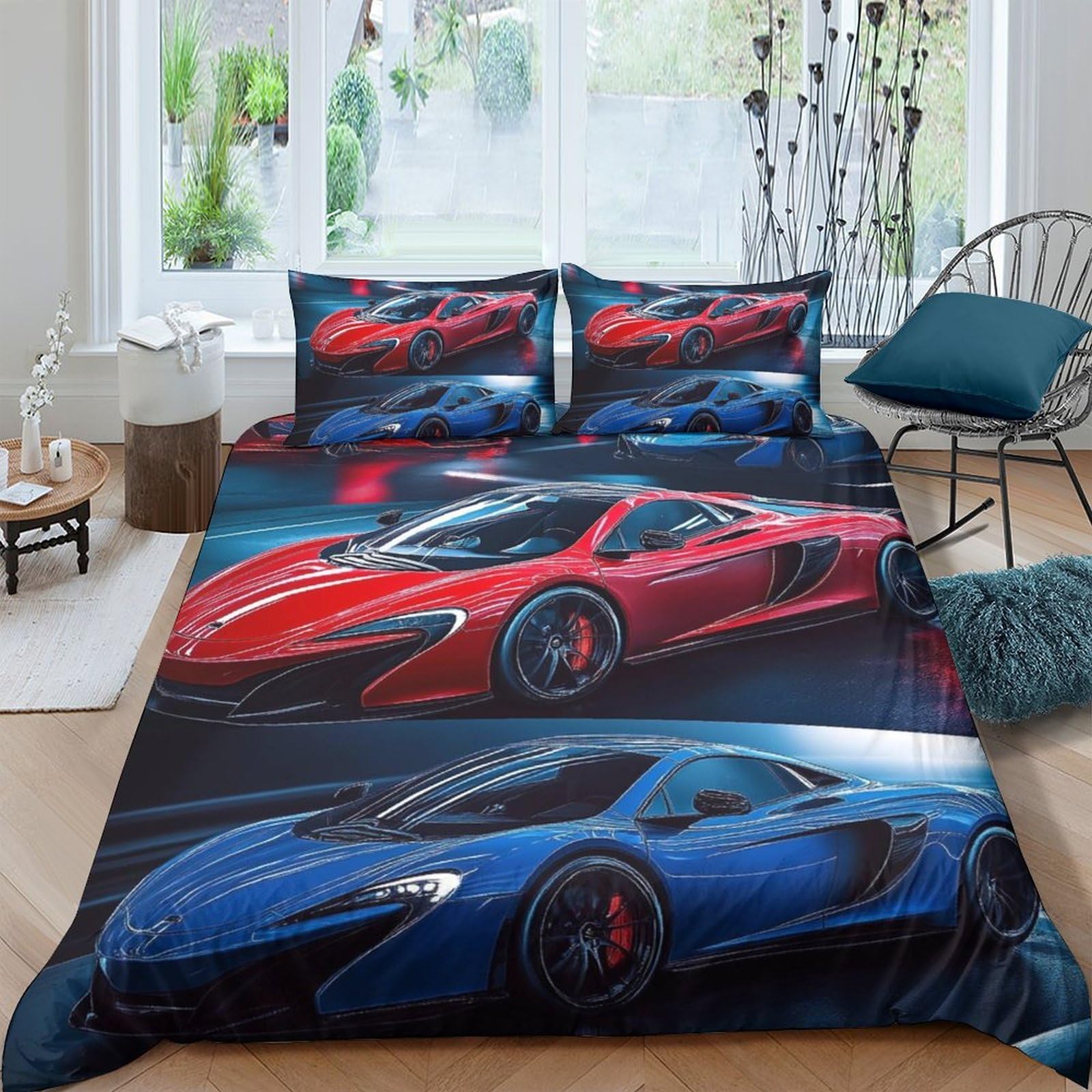 GPLZQXKJNH Galaxy Starry Sky Duvet Cover Set 3D Printed Microfiber Bedding with Hidden Zipper & Ties for Bedroom and Dorm Decor, Single（135x200cm）