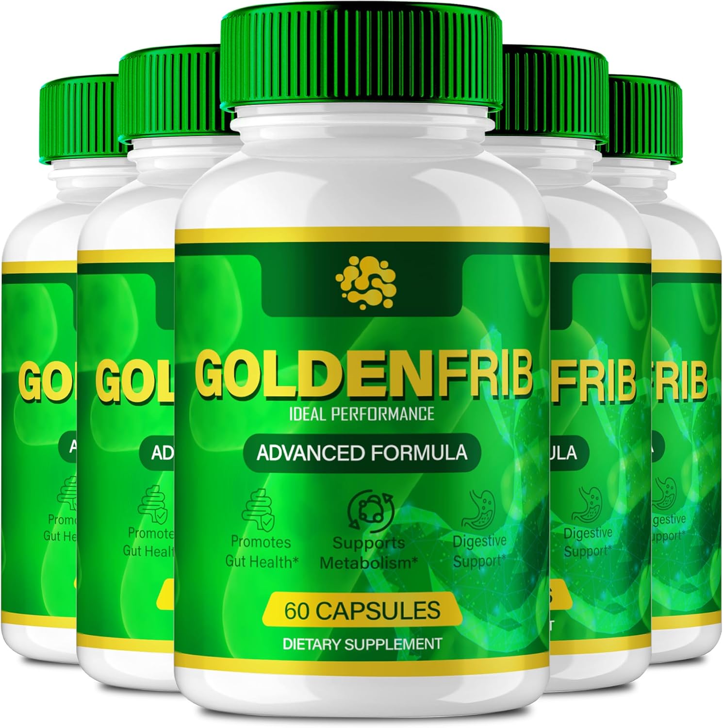 GoldenFrib Capsules, Premium Golden Frib Gut Health Supplement Pills – Maximum Strength All Natural Formula, Supports Gut Health, Maintain Digestive Health & Comfort, GoldenFrib Reviews (5 Pack)