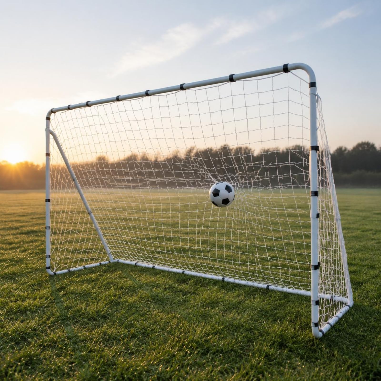 Porta da Calcio a 5 Professionale Porta da Calcio a 5 Tubo di Ferro Kit Completo Attrezzatura Sportiva per Allenatori